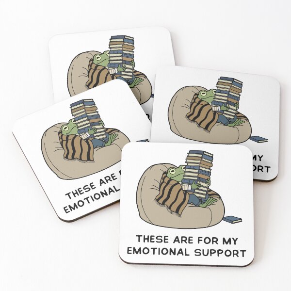 Item preview,  Funny Frog Hugging Stack of Novels - Emotional Support Books designed and sold by Floomart.