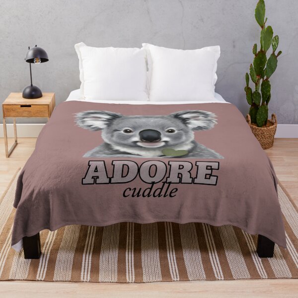 Item preview, Adore Cuddle: Sweet Koala Portrait with Green Heart - Cute Australian Wildlife Art designed and sold by InkWeaveShop.