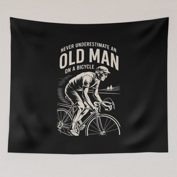 Item preview, Old Man on a Bicycle Cycling  designed and sold by AquaKiev.
