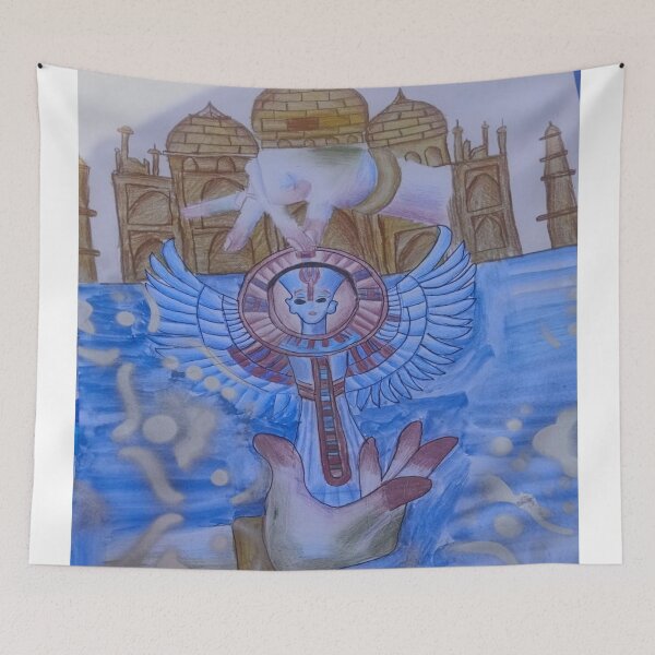 Item preview, Winged Pharaoh Key – Mystical Egyptian Fantasy Art designed and sold by AkkoAkko.