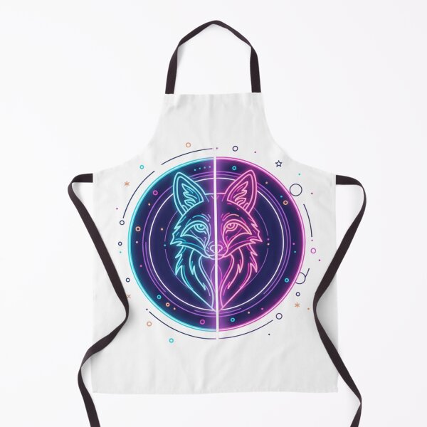 Item preview, Mirrored Fox Silhouette Spirit – Neon Symmetry Style designed and sold by Tily360.
