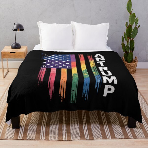 Item preview, Anti Trump United States Distressed Rainbow w US Flag designed and sold by FadeOfThrone.