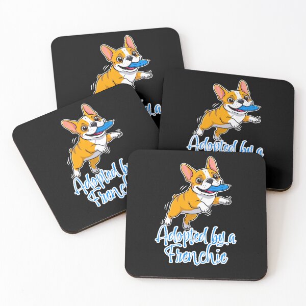 Item preview, Adopted by a Frenchie – Funny French Bulldog Frisbee Dog Art designed and sold by FrancophileFun.