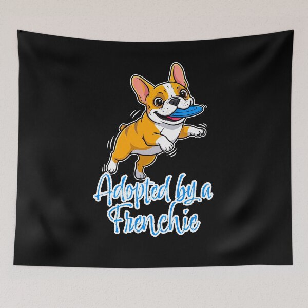 Item preview, Adopted by a Frenchie – Funny French Bulldog Frisbee Dog Art designed and sold by FrancophileFun.