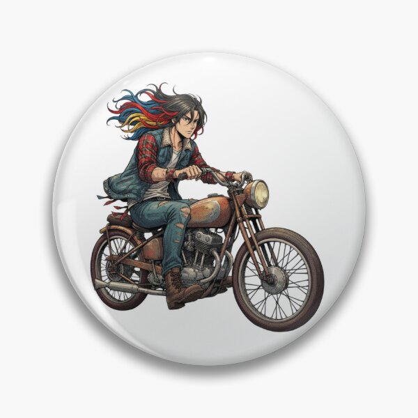 Item preview, A young man with his trusty motorcycle. designed and sold by PP&RAINBOW SHOP.