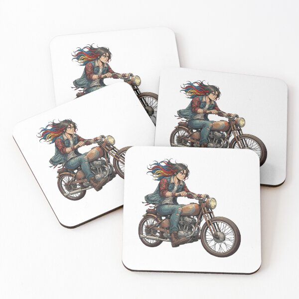 Item preview, A young man with his trusty motorcycle. designed and sold by PP&RAINBOW SHOP.