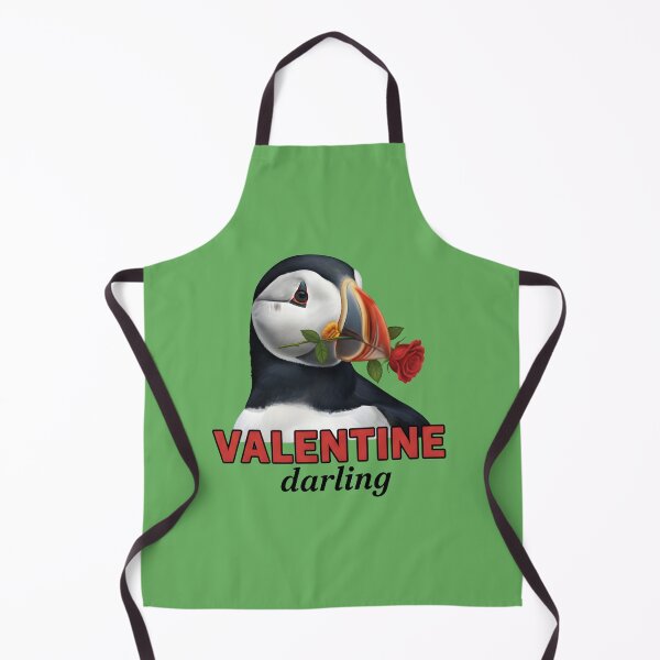 Item preview, Valentine Darling: Adorable Puffin with Red Rose - Romantic Seabird Illustration designed and sold by InkWeaveShop.