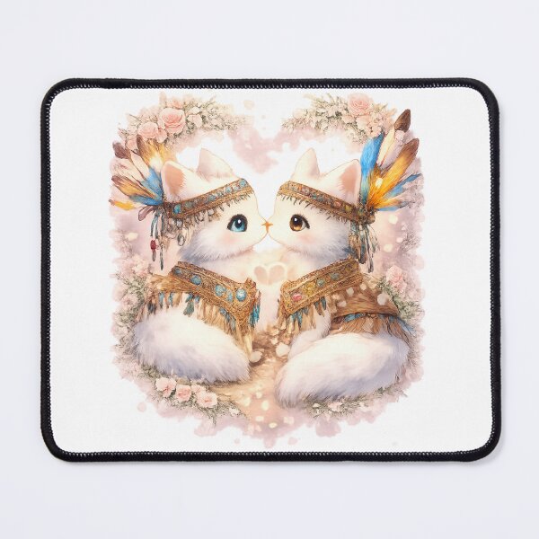 Item preview, Kawaii Romantic Fox Couple – Timeless Love Art designed and sold by kimkosovo.