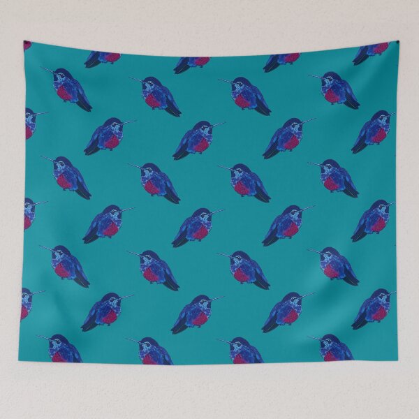 Item preview, Pink Belly Hummingbird-Teal designed and sold by deblevart.