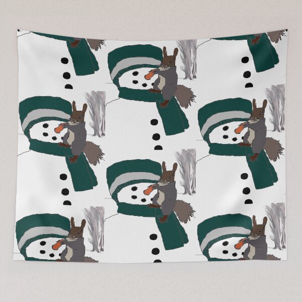 Item preview, Hungry Squirrel Chews on Snowman's Carrot Nose designed and sold by kristalcurt.