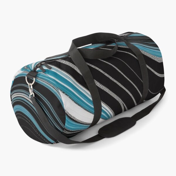 Item preview, Abstract Flowing Waves Teal Silver Black designed and sold by Ed & Harmony.
