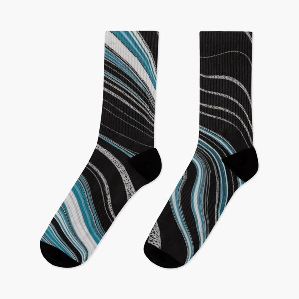 Item preview, Abstract Flowing Waves Teal Silver Black designed and sold by Ed & Harmony.