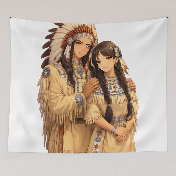 Item preview, Native American Traditional Couple Art designed and sold by kimkosovo.