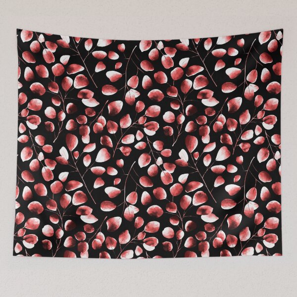 Item preview, Dancing Eucalyptus Leaves - Dark Red Garnet designed and sold by thecolorbirdie.