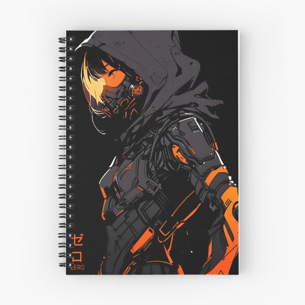 Artikelvorschau, ZERO: Profil einer monochromen, mechanischen Rüstung mit Kapuze | Niedliches Cyberpunk-Anime-Mädchen entworfen und verkauft von Sytrics.