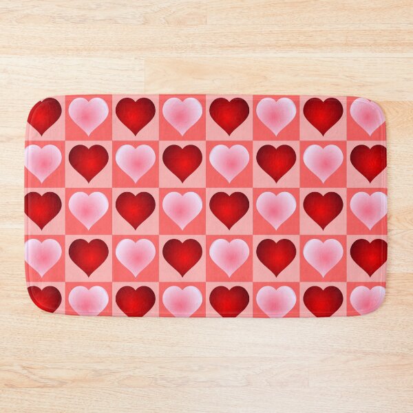 Item preview, Romantic Pink and Red Checkerboard Heart Pattern designed and sold by DeeLulu.