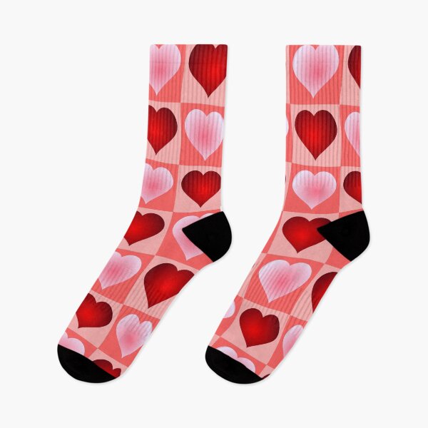 Item preview, Romantic Pink and Red Checkerboard Heart Pattern designed and sold by DeeLulu.
