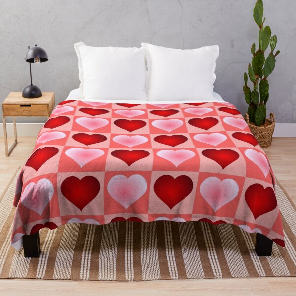 Item preview, Romantic Pink and Red Checkerboard Heart Pattern designed and sold by DeeLulu.