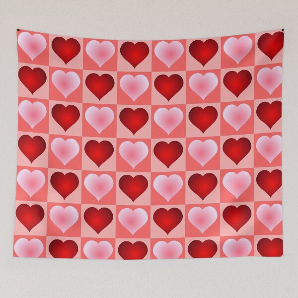 Item preview, Romantic Pink and Red Checkerboard Heart Pattern designed and sold by DeeLulu.