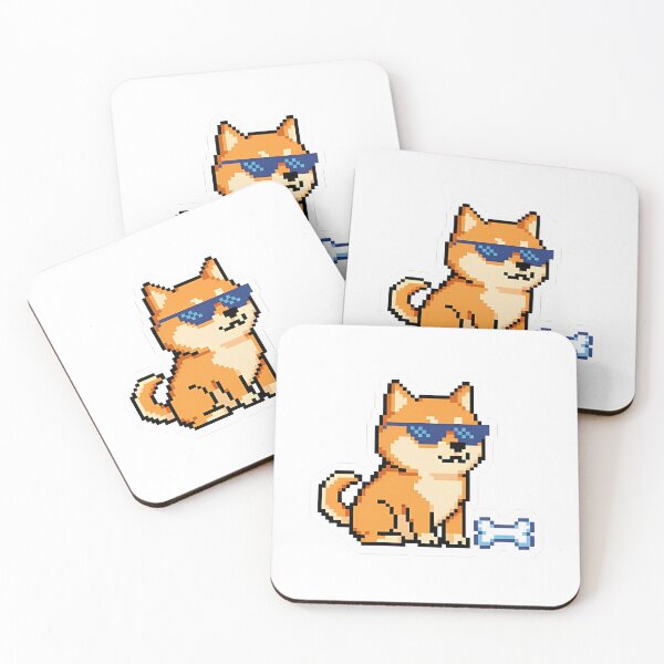Item preview, Shiba Inu Cool Pixel Art Retro Sticker designed and sold by Stickers à gogo.