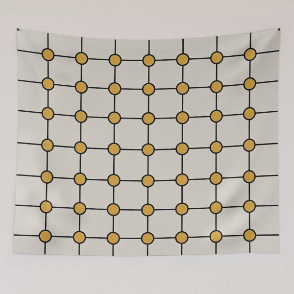 Item preview, Geometric Grid Gold Dots Beige Pattern designed and sold by Ed & Harmony.