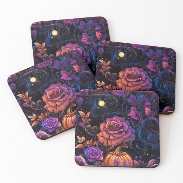 Item preview, Luxurious Seamless Floral Pattern with Magenta Roses and Golden Foliage on Black Background designed and sold by CharlieDesings.