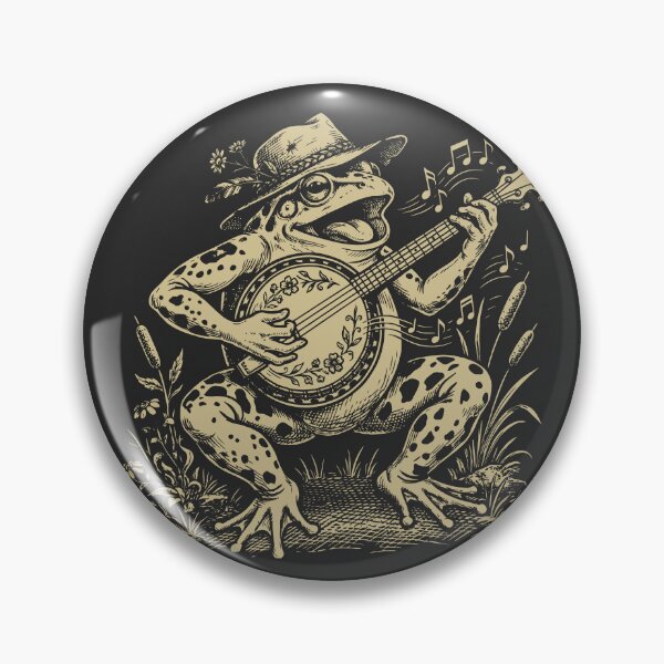 Item preview, Frog Playing Banjo Folk Music Goblincore Toad  designed and sold by Y-Vibes.