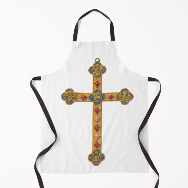 Item preview, Victorian Enamel Cross with Evangelist Symbols on White designed and sold by DeusInk.