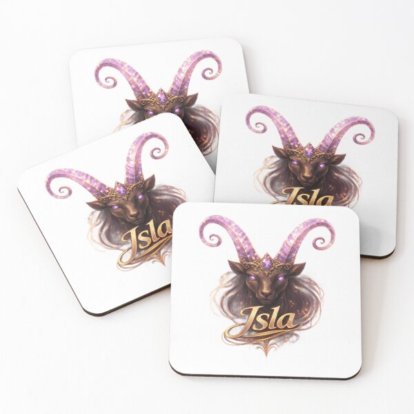Item preview, Isla Capricorn – Elegant Female Name Zodiac Mountain Goat Fantasy Art Design designed and sold by AlexLineArt.