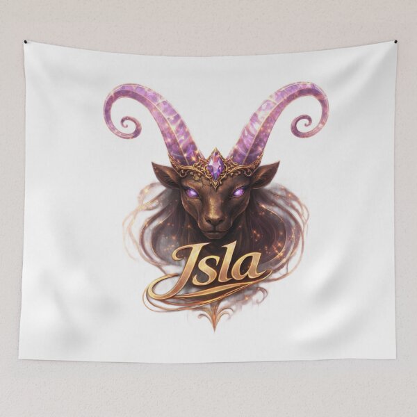 Item preview, Isla Capricorn – Elegant Female Name Zodiac Mountain Goat Fantasy Art Design designed and sold by AlexLineArt.