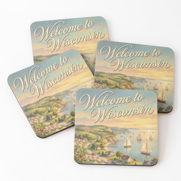 Item preview, Vintage Welcome to Wisconsin Door County Travel Poster Wall Art designed and sold by Cozy-Old-Pub.