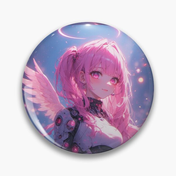 Item preview, Pink anime android girl with wings designed and sold by ArtsJulian.