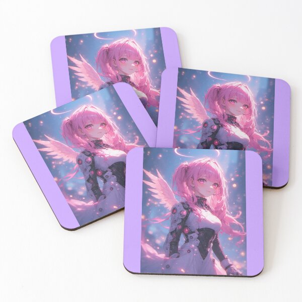 Item preview, Pink anime android girl with wings designed and sold by ArtsJulian.