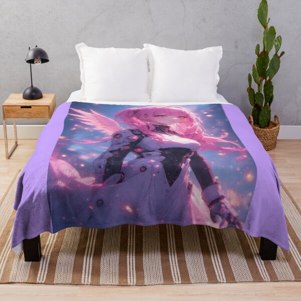 Item preview, Pink anime android girl with wings designed and sold by ArtsJulian.
