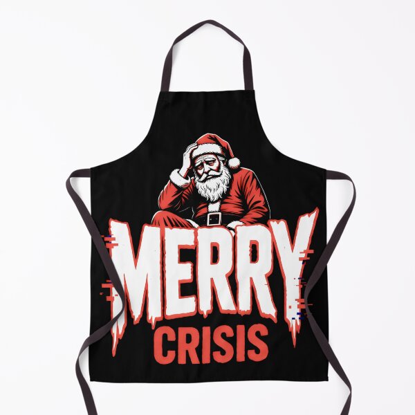 Item preview, Merry Crisis – Glitchy Santa Illustration with Dark Holiday Mood designed and sold by SplashTastic.
