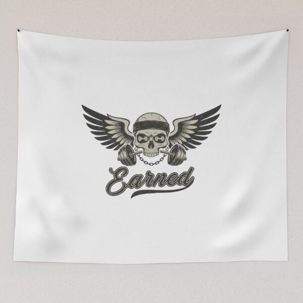 Item preview, Wings of Iron Earned Not Given Skull designed and sold by t-shirt studio.