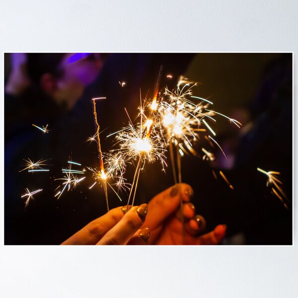 Item preview, Celebration With Sparklers At Night: Hands Holding Sparklers For Party Fun designed and sold by Nmallia.