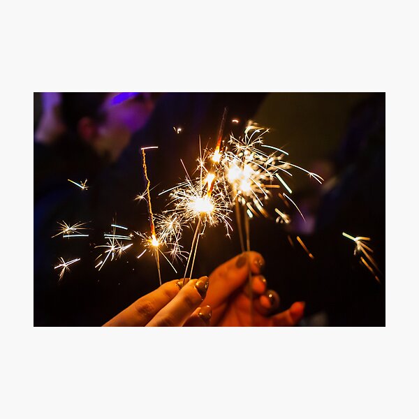 Item preview, Celebration With Sparklers At Night: Hands Holding Sparklers For Party Fun designed and sold by Nmallia.