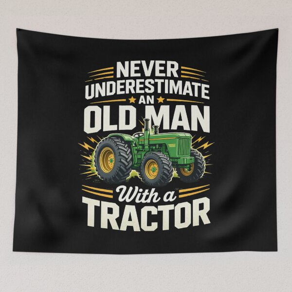 Item preview, Never Underestimate an Old Man With a Tractor T-Shirt, Funny Farmer Gift, Vintage Farming Humor Graphic Tee for Men designed and sold by JoyBoyStudio1.