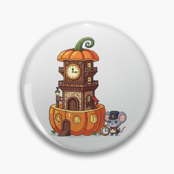 Item preview, Enchanted Pumpkin Mouse Pixel Art - Kawaii Cottagecore Mouse with Glowing Pumpkin - Whimsical Magical Fall Sticker designed and sold by Pixel Girl Aesthetic Studio.