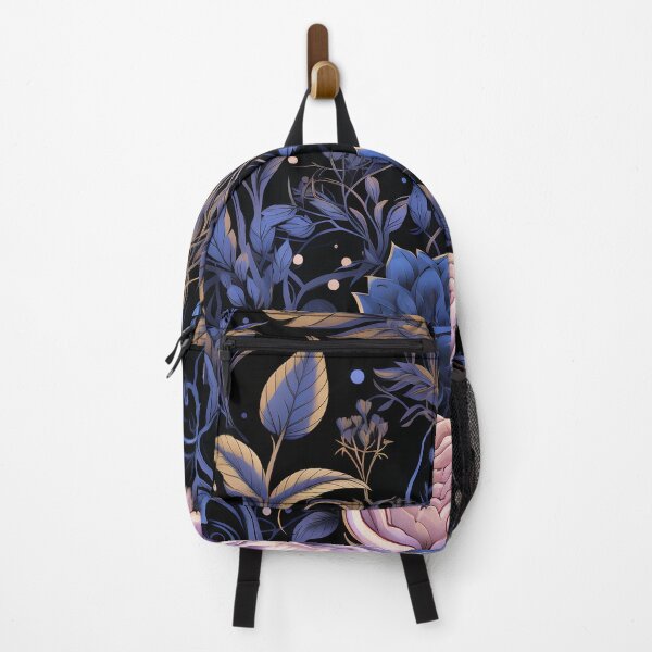 Item preview, Gothic Bloom: Skulls and Roses in Midnight Blue and Lilac designed and sold by CharlieDesings.