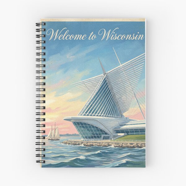 Item preview, Vintage Milwaukee Art Museum Sunset Skyline Wisconsin Travel Poster Art designed and sold by Cozy-Old-Pub.