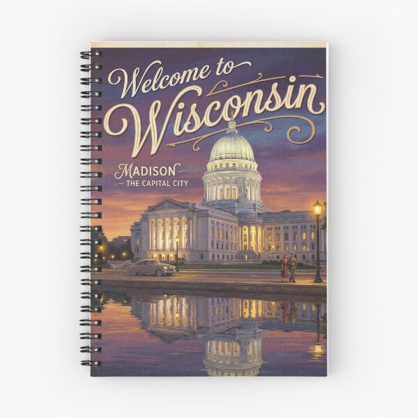 Item preview, Vintage Madison Wisconsin State Capitol Travel Poster Wall Art designed and sold by Cozy-Old-Pub.