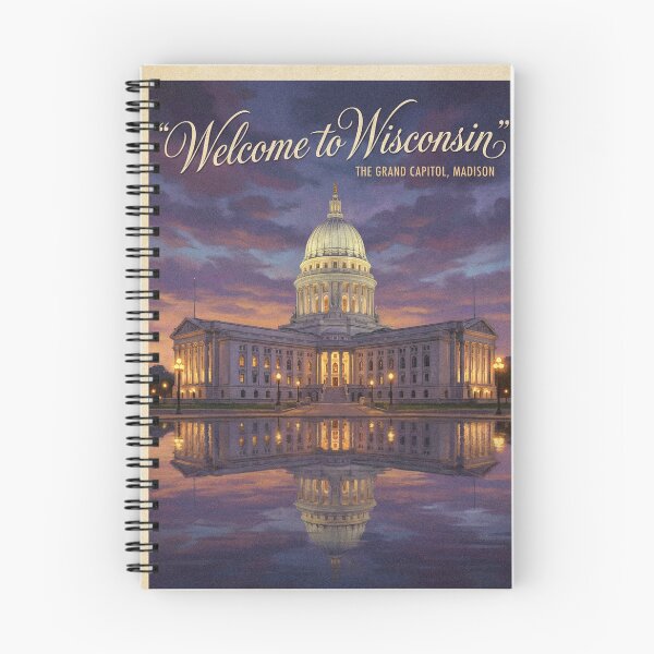 Item preview, Vintage Madison Wisconsin State Capitol Spring Tulips Travel Poster Art designed and sold by Cozy-Old-Pub.