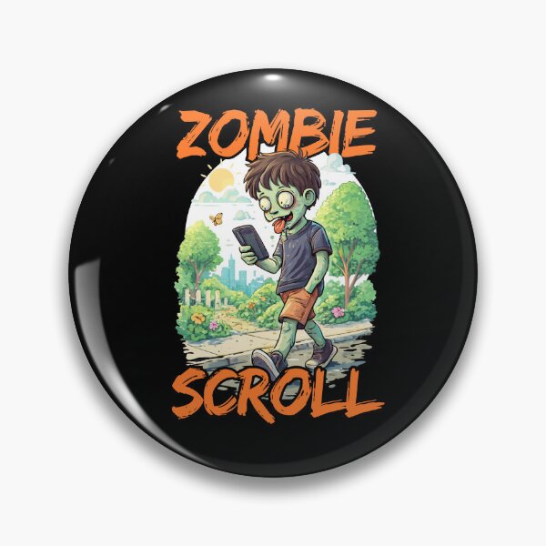 Item preview, Zombie Scroll | Phone Addiction Illustration Funny Design designed and sold by Lunaria Arts.
