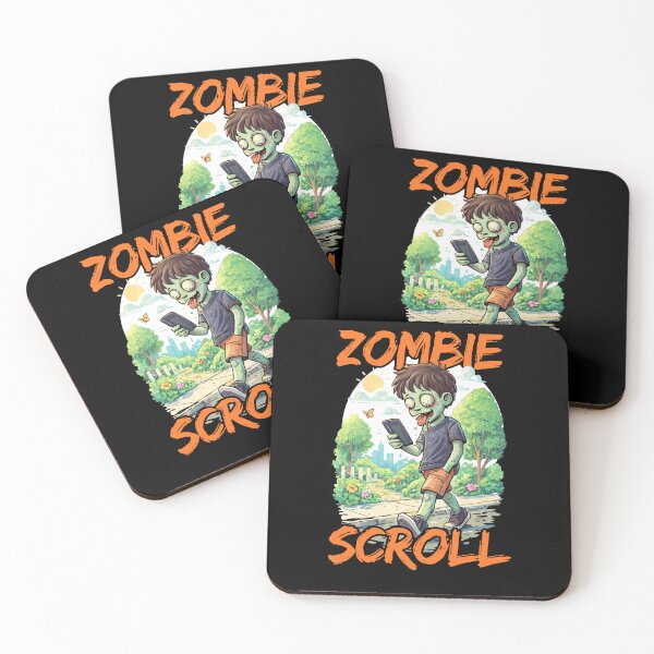 Item preview, Zombie Scroll | Phone Addiction Illustration Funny Design designed and sold by Lunaria Arts.