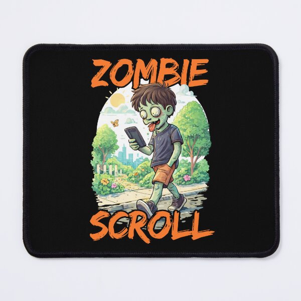 Item preview, Zombie Scroll | Phone Addiction Illustration Funny Design designed and sold by Lunaria Arts.