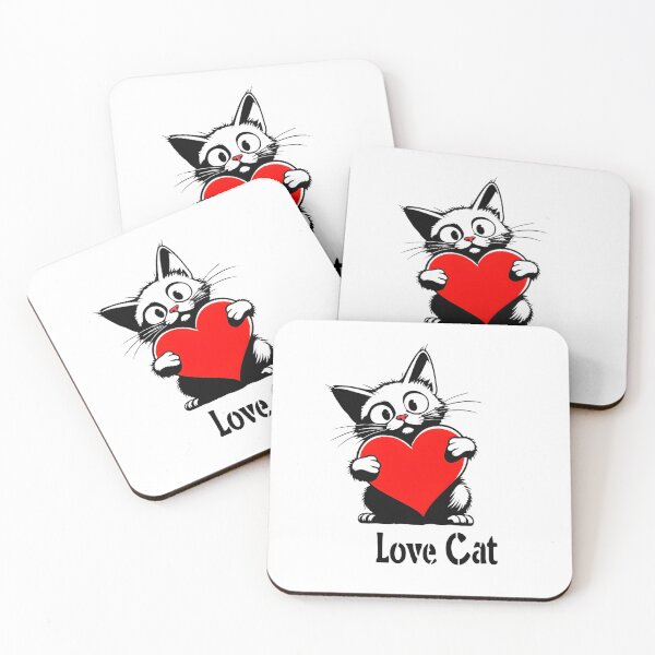 Item preview, Cute Love Cat Holding Heart designed and sold by AnnDesignStudio.