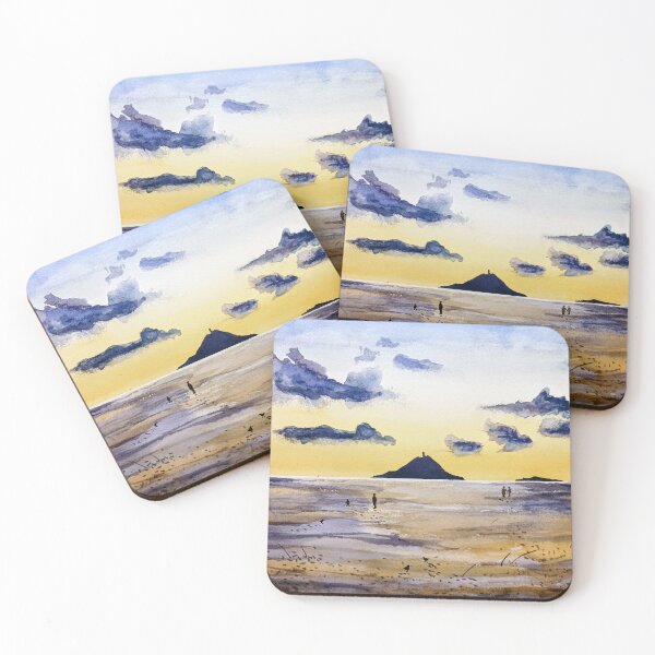 Item preview, Beach mudflats at sunset painting designed and sold by Art-By-Rosalind.