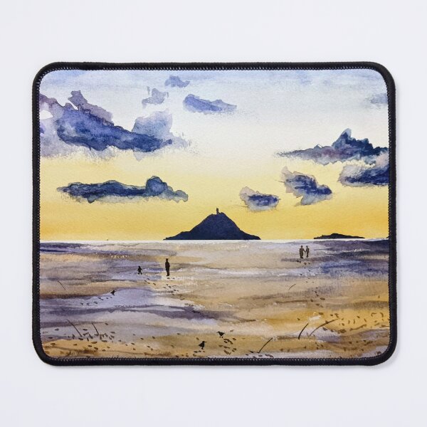 Item preview, Beach mudflats at sunset painting designed and sold by Art-By-Rosalind.